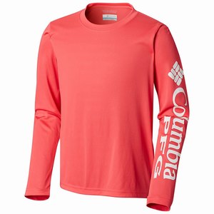 Columbia PFG Terminal Tackle™ Långärmad Tee Flickor LjusRosa/Vita (WVLUI1735)